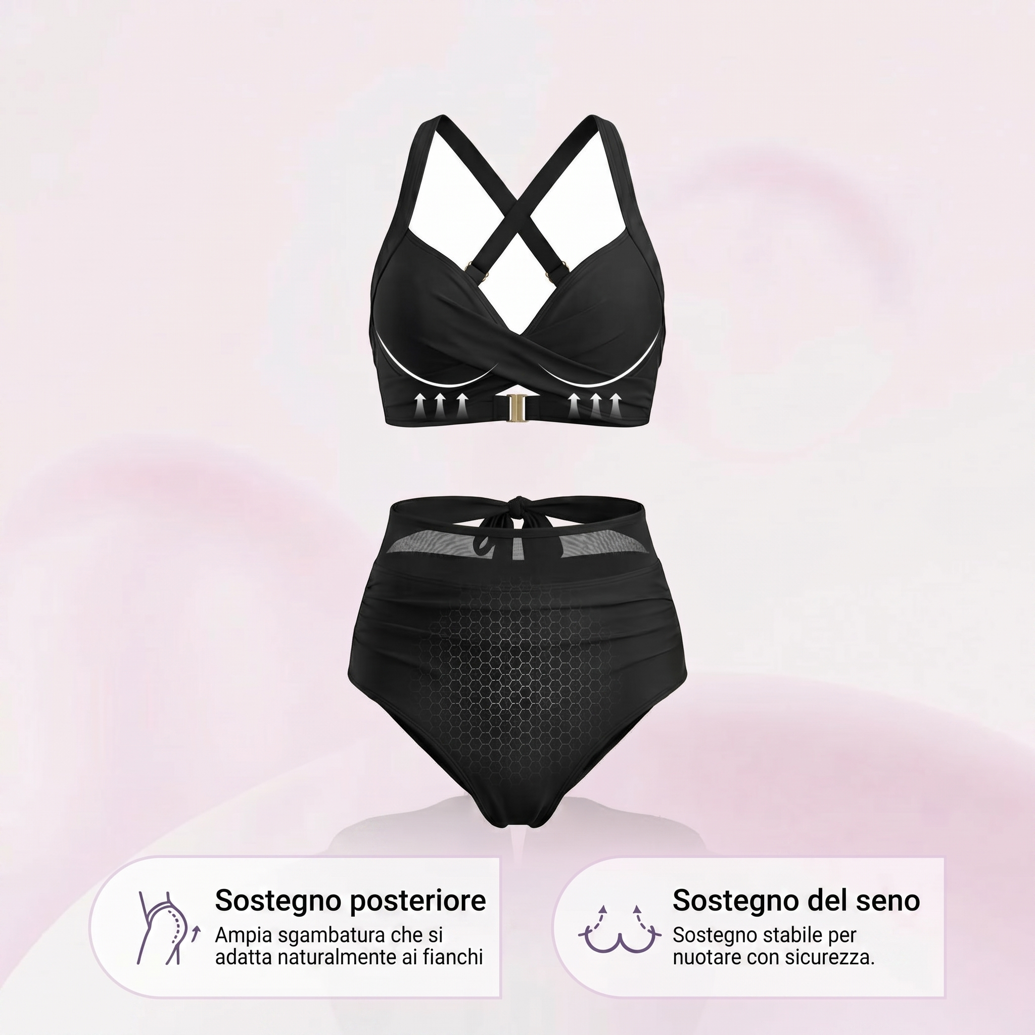 Sabine | Bikini a vita alta 2-in-1 con controllo della pancia